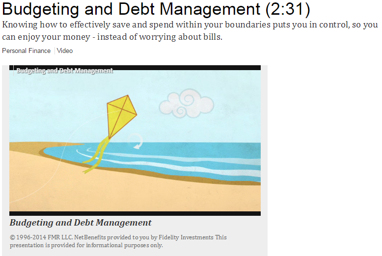 Fidelity Budgeting and Debt